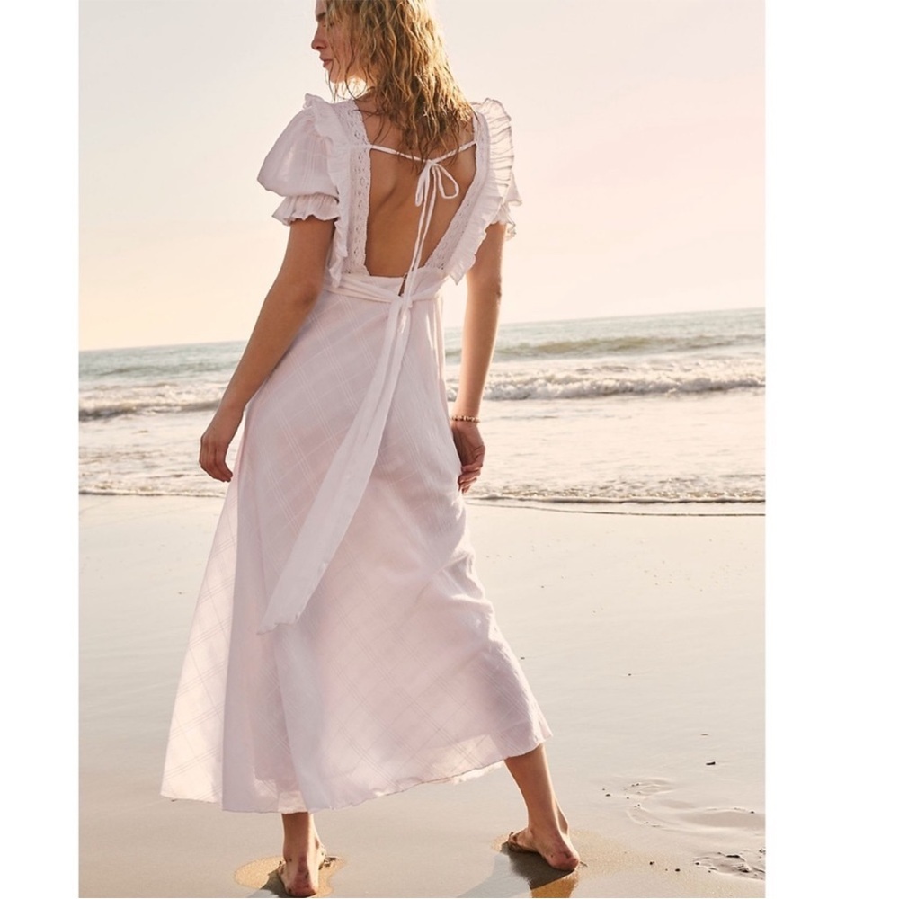 Free People Now And Forever Midi Dress Ivory NWOT - Picture 5 of 16